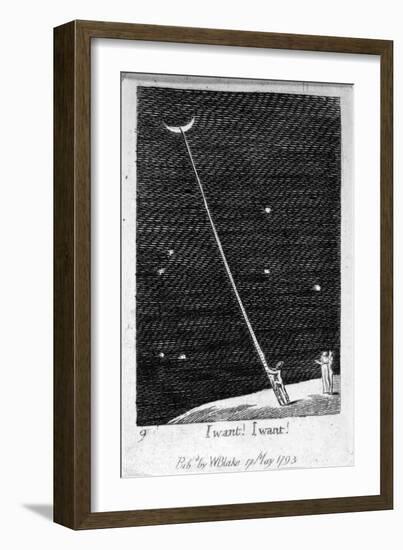 I Want! I Want!, from 'For the Sexes: the Gates of Paradise', 1793-William Blake-Framed Giclee Print