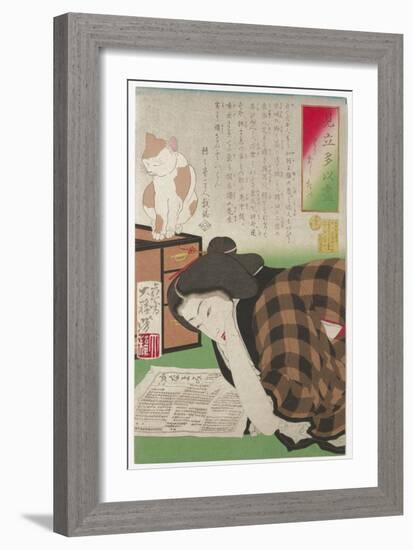 I Want to Cancel My Subscription, January 1878 (Woodblock Print)-Tsukioka Yoshitoshi-Framed Giclee Print