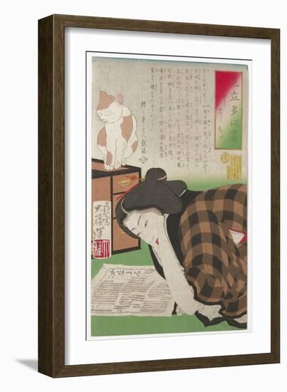 I Want to Cancel My Subscription, January 1878 (Woodblock Print)-Tsukioka Yoshitoshi-Framed Giclee Print