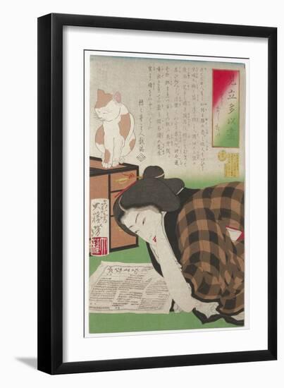 I Want to Cancel My Subscription, January 1878 (Woodblock Print)-Tsukioka Yoshitoshi-Framed Giclee Print