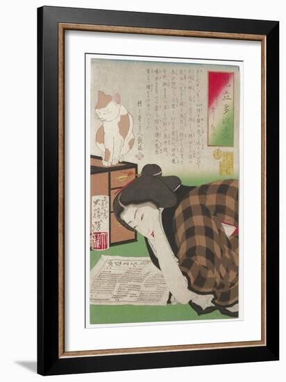 I Want to Cancel My Subscription, January 1878 (Woodblock Print)-Tsukioka Yoshitoshi-Framed Giclee Print