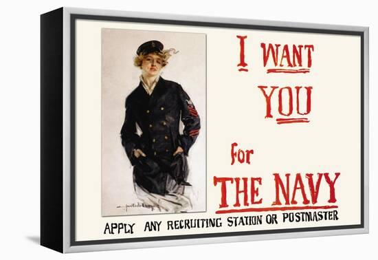I Want You for the Navy, c.1917-Howard Chandler Christy-Framed Stretched Canvas