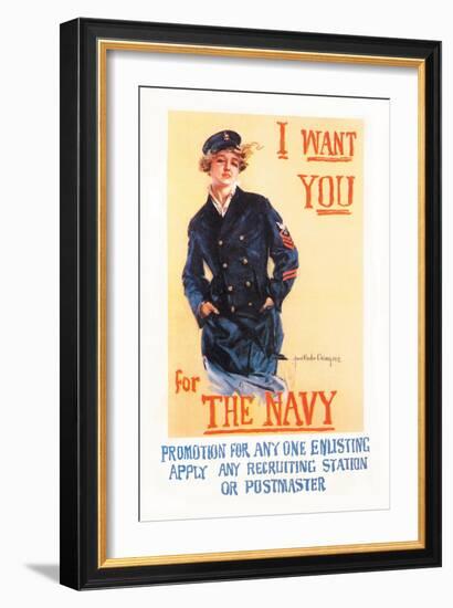 I Want You for the Navy-Howard Chandler Christy-Framed Art Print