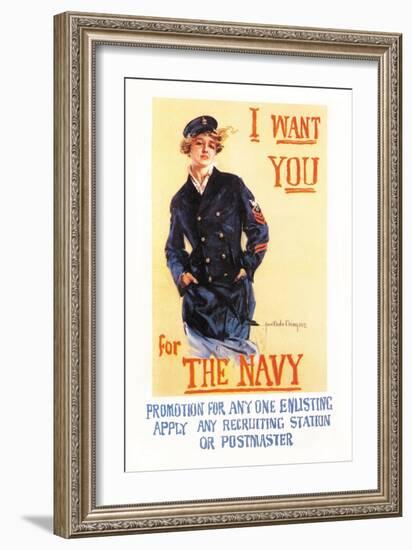 I Want You for the Navy-Howard Chandler Christy-Framed Art Print