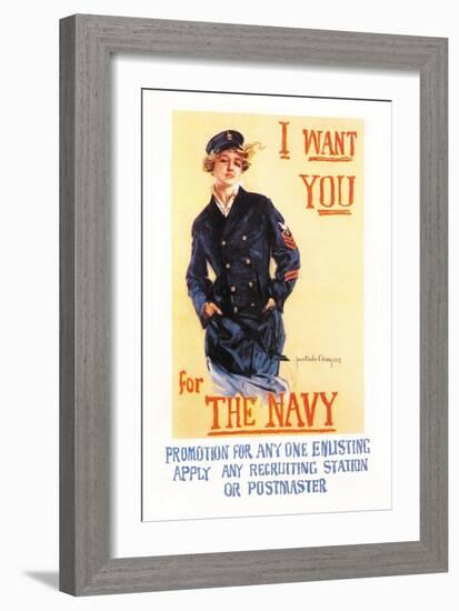 I Want You for the Navy-Howard Chandler Christy-Framed Art Print