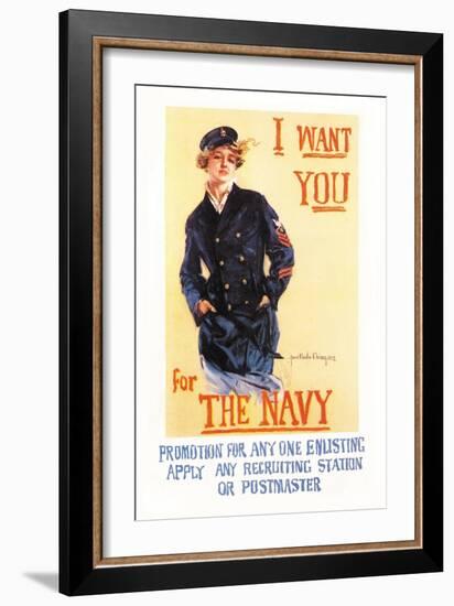 I Want You for the Navy-Howard Chandler Christy-Framed Art Print