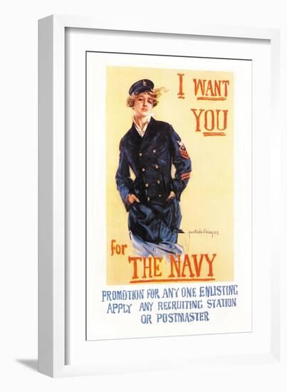 I Want You for the Navy-Howard Chandler Christy-Framed Art Print