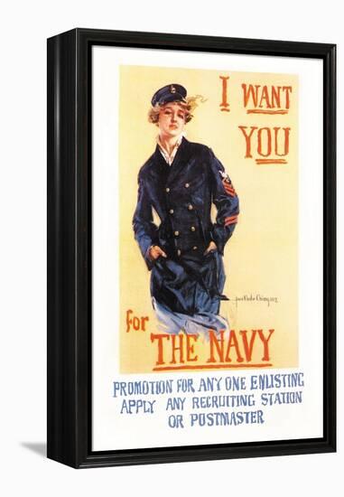 I Want You for the Navy-Howard Chandler Christy-Framed Stretched Canvas