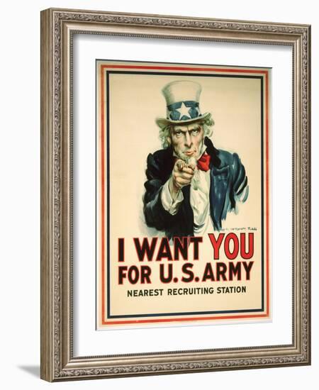 I Want You for the U.S. Army Recruitment Poster-James Montgomery Flagg-Framed Giclee Print