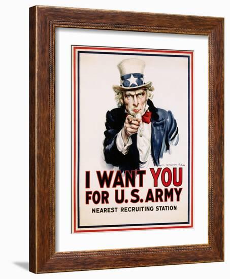 I Want You for the U.S. Army, Recruitment-James Montgomery Flagg-Framed Giclee Print