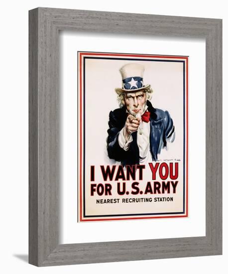 I Want You for the U.S. Army, Recruitment-James Montgomery Flagg-Framed Giclee Print