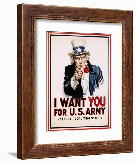 I Want You for the U.S. Army, Recruitment-James Montgomery Flagg-Framed Giclee Print