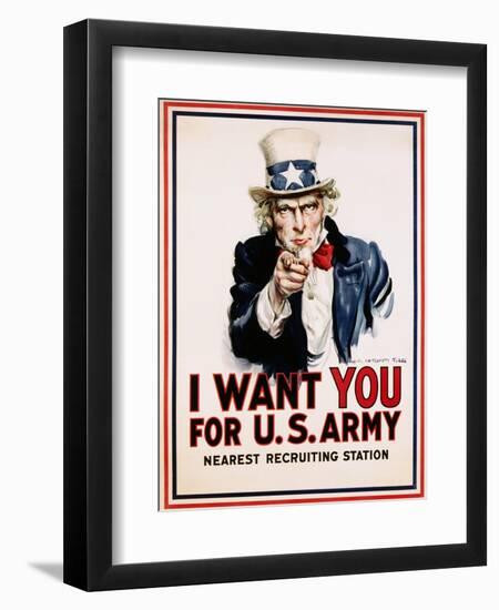 I Want You for the U.S. Army, Recruitment-James Montgomery Flagg-Framed Giclee Print