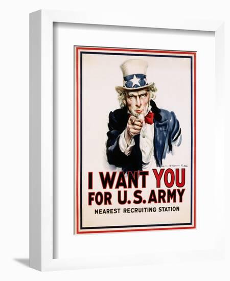 I Want You for the U.S. Army, Recruitment-James Montgomery Flagg-Framed Giclee Print