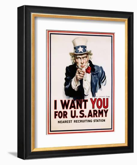 I Want You for the U.S. Army, Recruitment-James Montgomery Flagg-Framed Giclee Print