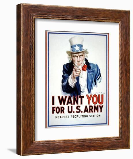 I Want You for the U.S. Army-James Montgomery Flagg-Framed Art Print