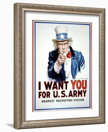 I Want You for the U.S. Army-James Montgomery Flagg-Framed Art Print