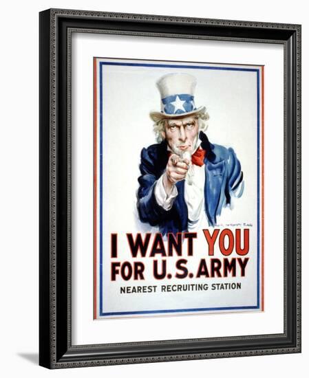 I Want You for the U.S. Army-James Montgomery Flagg-Framed Art Print