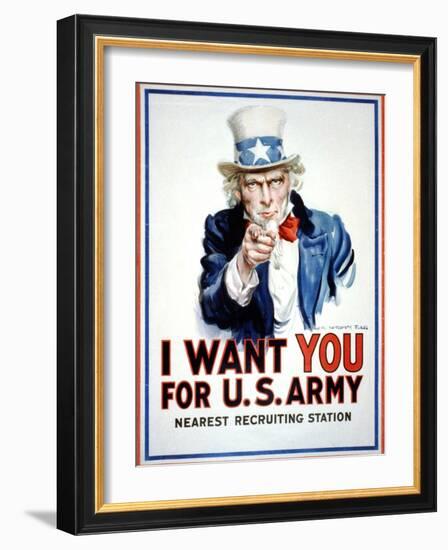 I Want You for the U.S. Army-James Montgomery Flagg-Framed Art Print