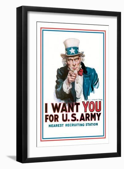 I Want You for the U.S. Army-James Montgomery Flagg-Framed Art Print