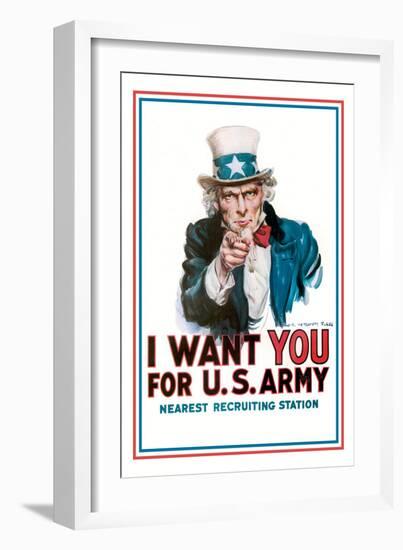 I Want You for the U.S. Army-James Montgomery Flagg-Framed Art Print