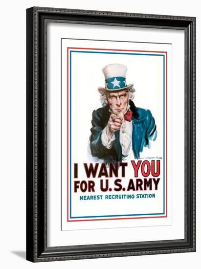 I Want You for the U.S. Army-James Montgomery Flagg-Framed Art Print