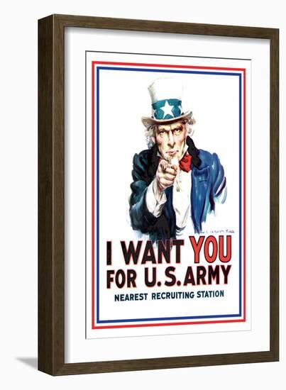 I Want You for the U.S. Army-James Montgomery Flagg-Framed Art Print