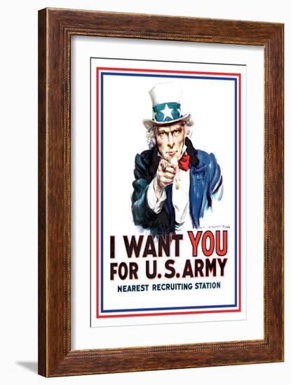 I Want You for the U.S. Army-James Montgomery Flagg-Framed Art Print