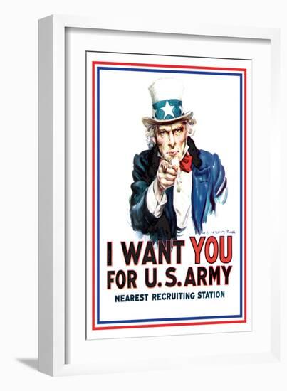 I Want You for the U.S. Army-James Montgomery Flagg-Framed Art Print