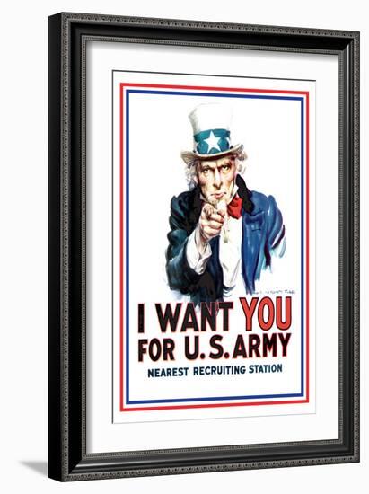 I Want You for the U.S. Army-James Montgomery Flagg-Framed Art Print