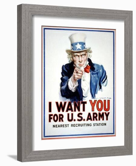 I Want You for the U.S. Army-James Montgomery Flagg-Framed Art Print