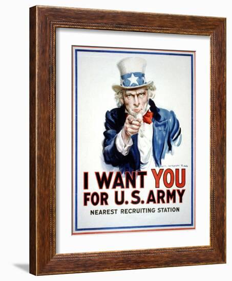 I Want You for the U.S. Army-James Montgomery Flagg-Framed Art Print