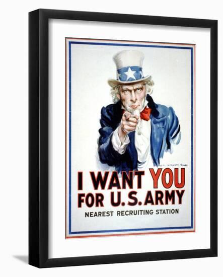 I Want You for the U.S. Army-James Montgomery Flagg-Framed Art Print