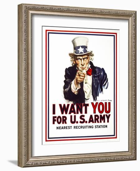 I Want You for U.S. Army-null-Framed Giclee Print