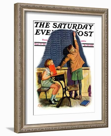 "'I Was Tardy'," Saturday Evening Post Cover, September 27, 1930-Alan Foster-Framed Giclee Print