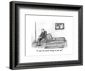 "I wish I'd started therapy at your age." - New Yorker Cartoon-Victoria Roberts-Framed Premium Giclee Print