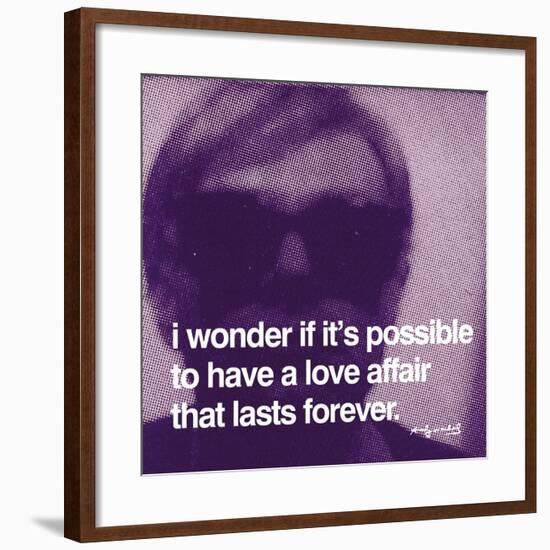 I wonder if it's possible to have a love affair that lasts forever-null-Framed Art Print