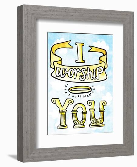 I Worship You - Tommy Human Cartoon Print-Tommy Human-Framed Art Print