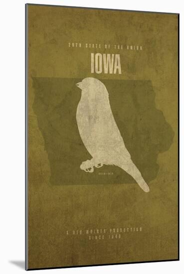 IA State Minimalist Posters-Red Atlas Designs-Mounted Giclee Print