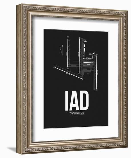 IAD Washington Airport Black-NaxArt-Framed Art Print