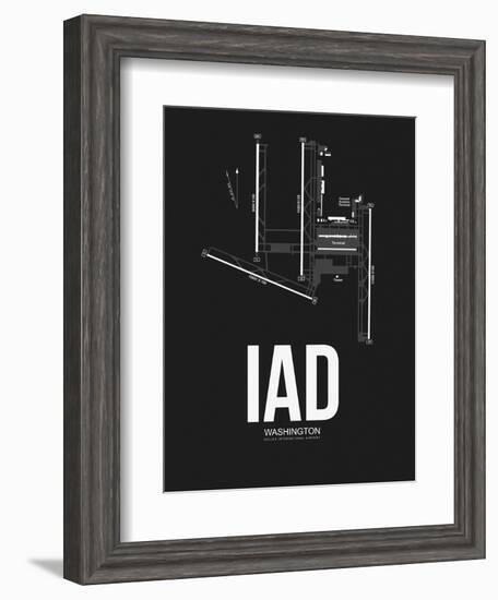 IAD Washington Airport Black-NaxArt-Framed Art Print
