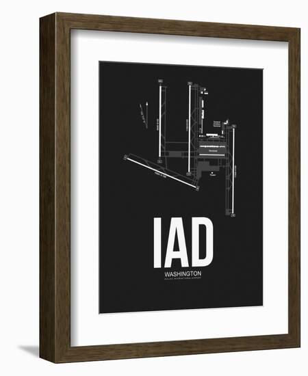 IAD Washington Airport Black-NaxArt-Framed Art Print