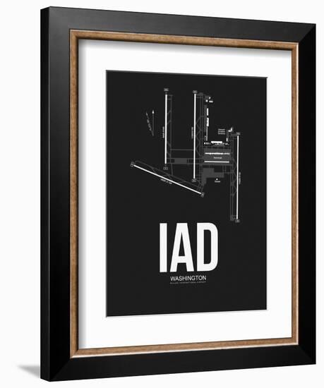 IAD Washington Airport Black-NaxArt-Framed Art Print