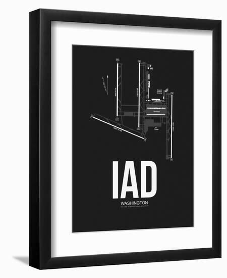 IAD Washington Airport Black-NaxArt-Framed Art Print