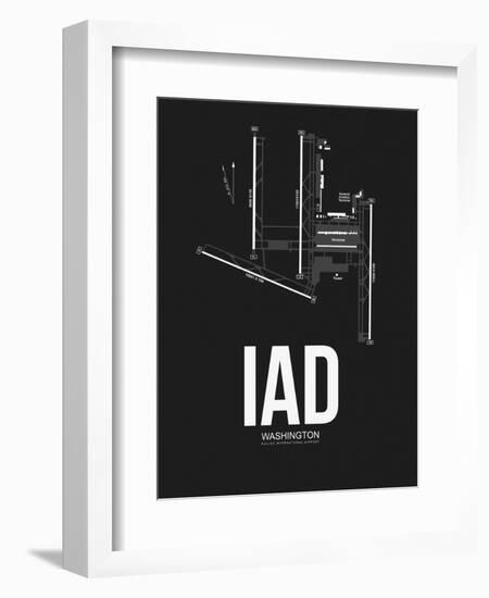 IAD Washington Airport Black-NaxArt-Framed Art Print