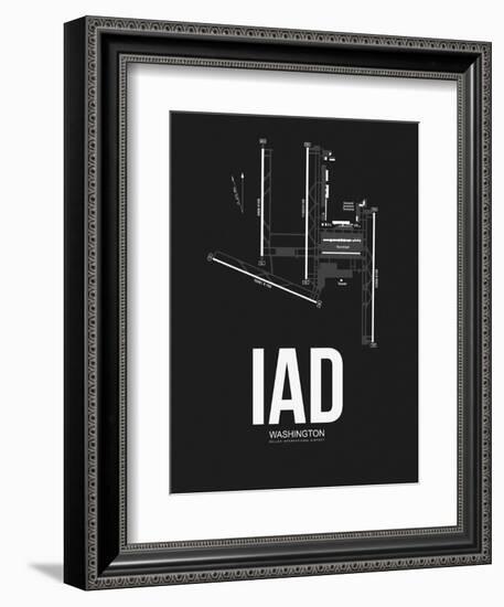 IAD Washington Airport Black-NaxArt-Framed Art Print