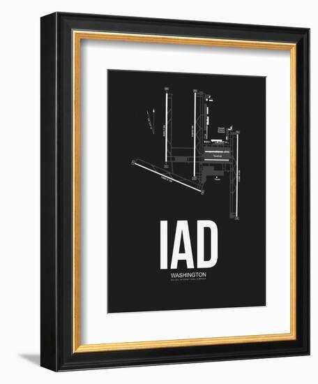 IAD Washington Airport Black-NaxArt-Framed Art Print