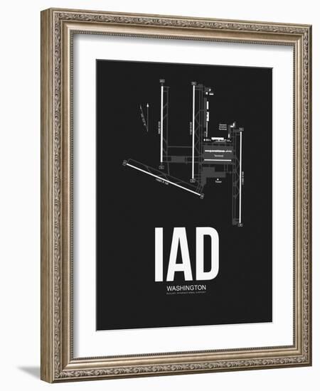 IAD Washington Airport Black-NaxArt-Framed Art Print