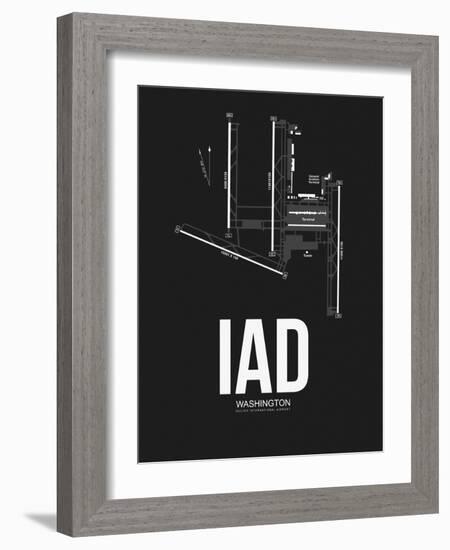 IAD Washington Airport Black-NaxArt-Framed Art Print