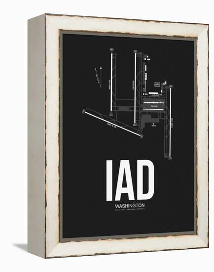 IAD Washington Airport Black-NaxArt-Framed Stretched Canvas